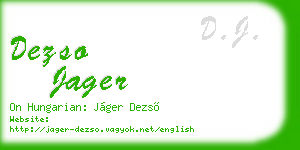 dezso jager business card