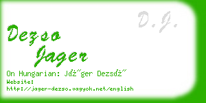 dezso jager business card